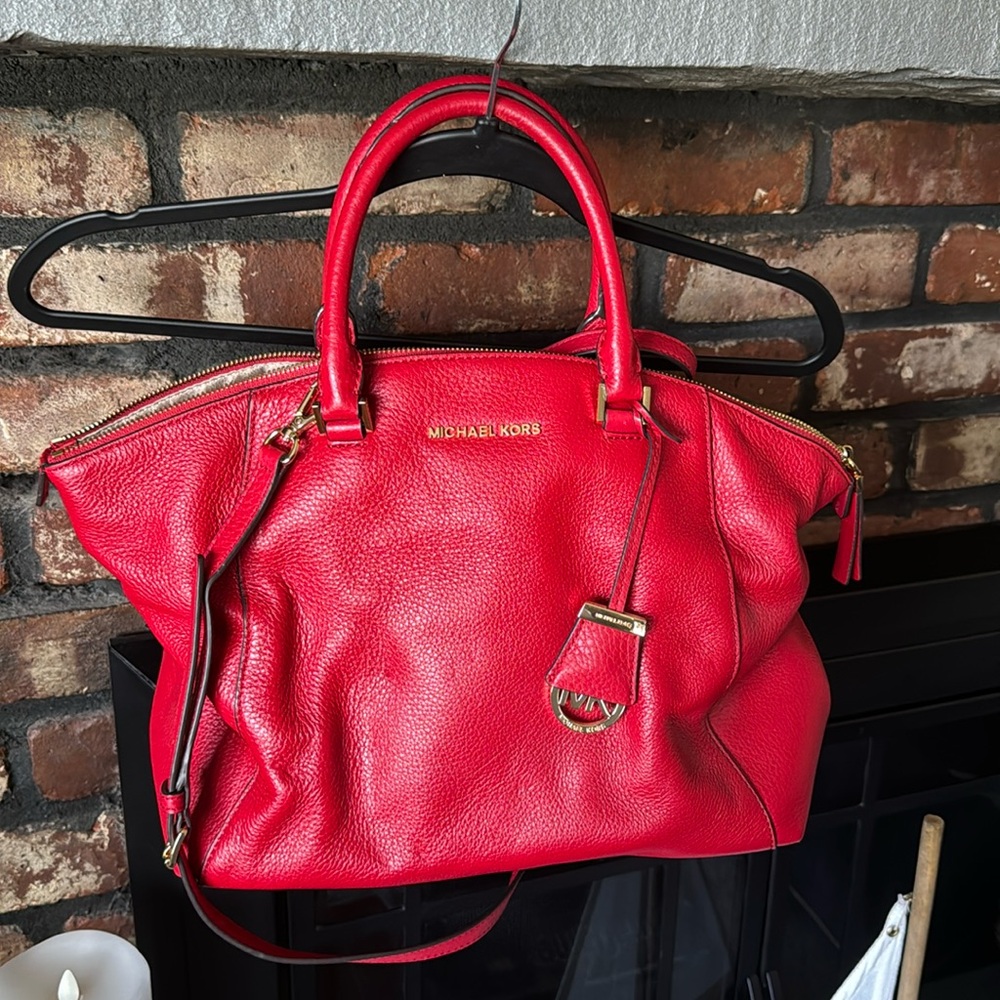 Cherry 🍒 Red Micheal Kors Handbag with Shoulder Strap